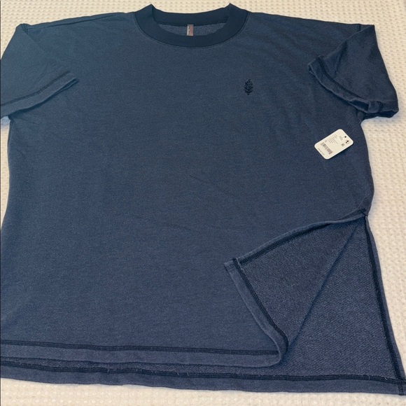 NEW! FREE PEOPLE MOVEMENT Back Me Up MEDIUM Midnight Navy Blue Sweatshirt Relax - Picture 2 of 16